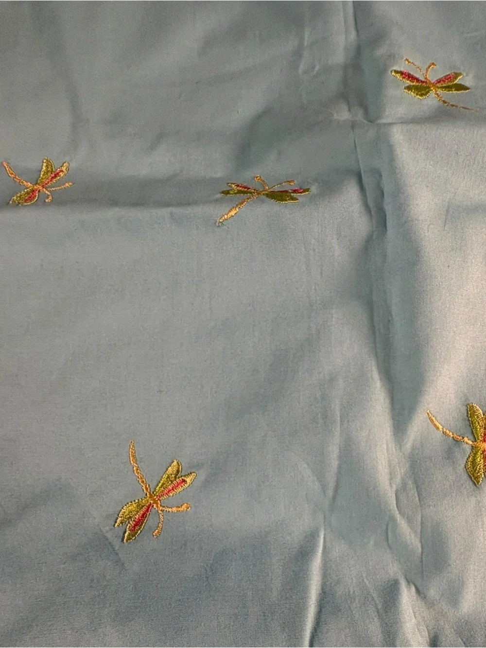 Talbots Petites Dragonfly Embroidered A-Line Skirt Blue Cotton 8P NWT